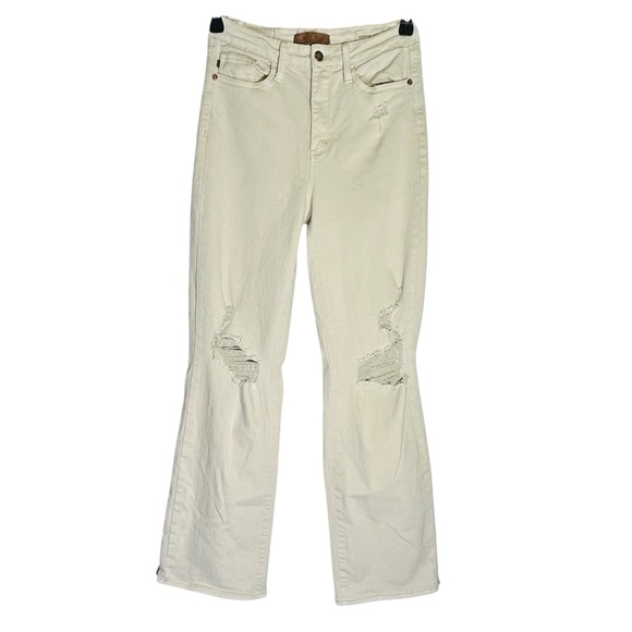 Judy Blue High Rise Distressed 90'S Straight Jeans in Bone Size 7/28‎ - Picture 1 of 8